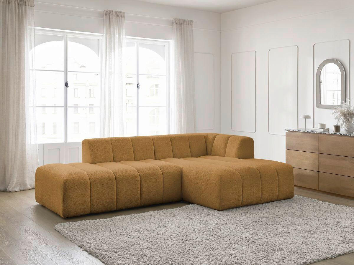 ECKSOFA  ANNECY Gelb Bouclé  - Gelb/Schwarz, MODERN, Kunststoff/Textil (262/170cm)
