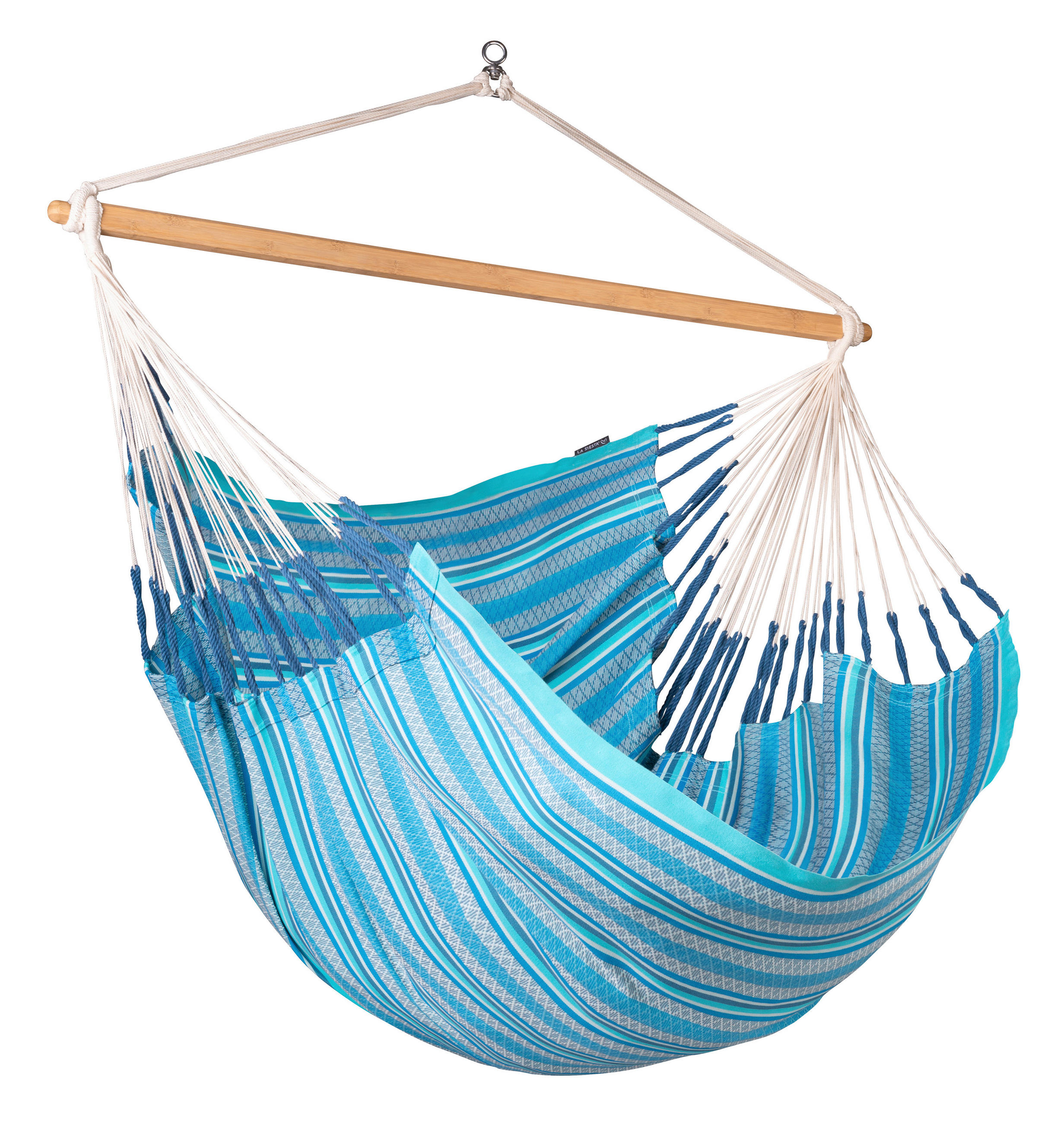 HÄNGESESSEL kingsize cotton 140/170/210 cm  - Blau/Dunkelblau, KONVENTIONELL, Holz/Textil (140/170/210cm) - La Siesta