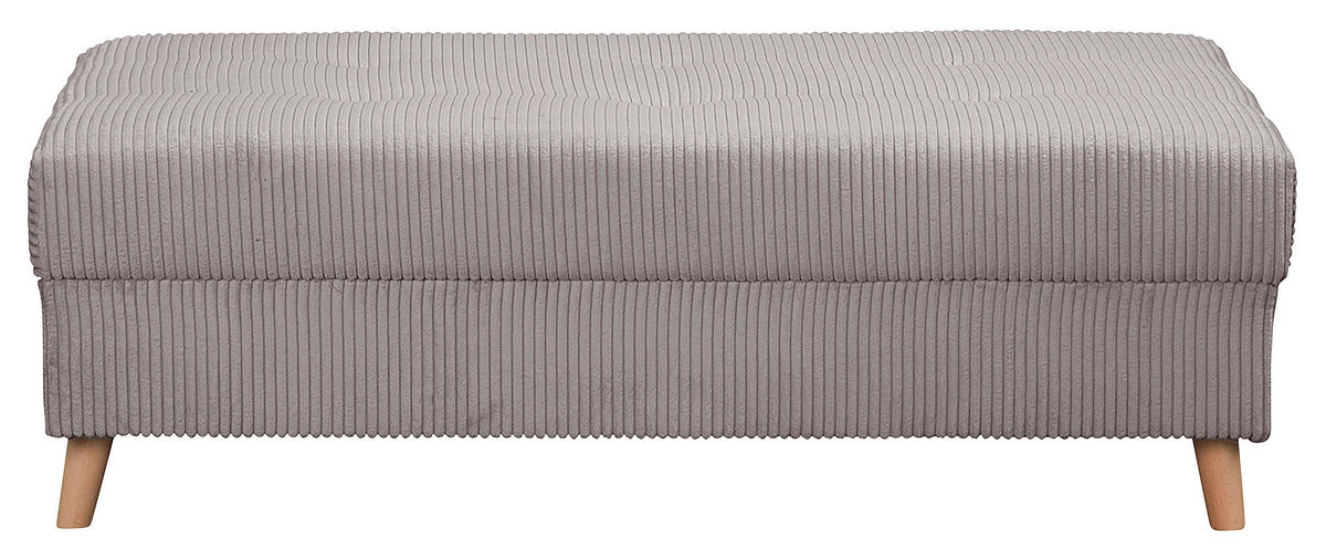 ECKSOFA inkl. Hocker Ariella Grau Cord  - Naturfarben/Grau, Design, Holz/Textil (161/231cm) - Livetastic
