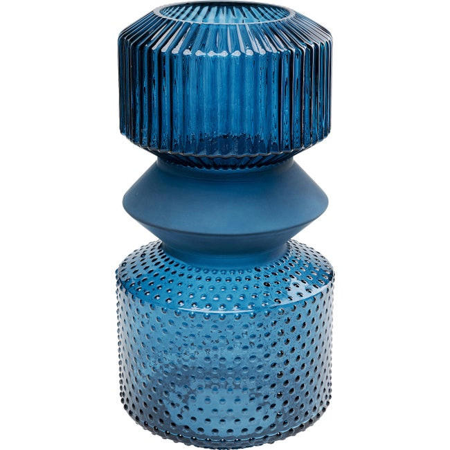 VASE  - Blau, Design, Glas (18/36/18cm)