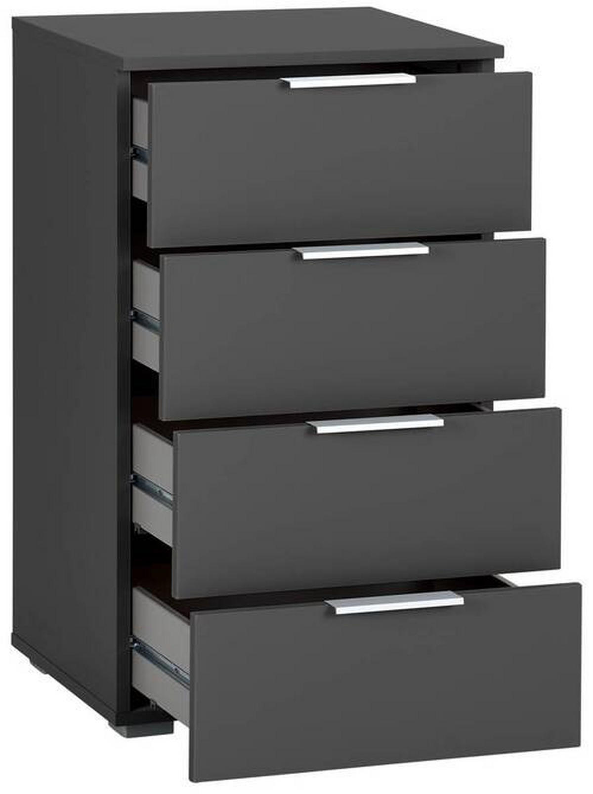 ÉJJELISZEKRÉNY szürke  - alumínium színű/szürke, Modern, faalapú anyag (47/81/42cm) - Rauch Möbel