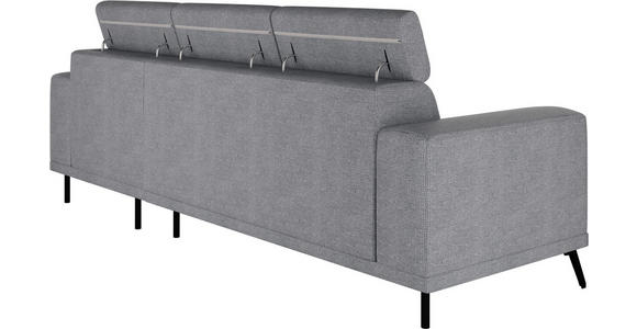 ECKSOFA Grau Chenille - Schwarz/Grau, KONVENTIONELL, Textil/Metall (264/178cm) - Hom`in
