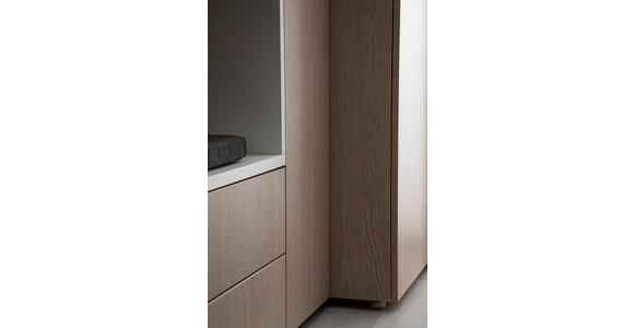 GARDEROBE 10-teilig in 250/233/59 cm - Eichefarben/Weiß, Design, Holzwerkstoff/Textil (250/233/59cm) - Moderano