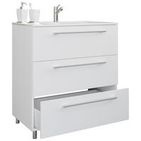 TVÄTTSTÄLL MED KOMMOD 80 cm  - vit/aluminiumfärg, Modern, metall/trämaterial (80cm) - MID.YOU