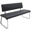 SITZBANK in Metall, Kunststoff Schwarz, Edelstahlfarben  - Edelstahlfarben/Schwarz, Design, Kunststoff/Metall (175/86/59cm) - Livetastic