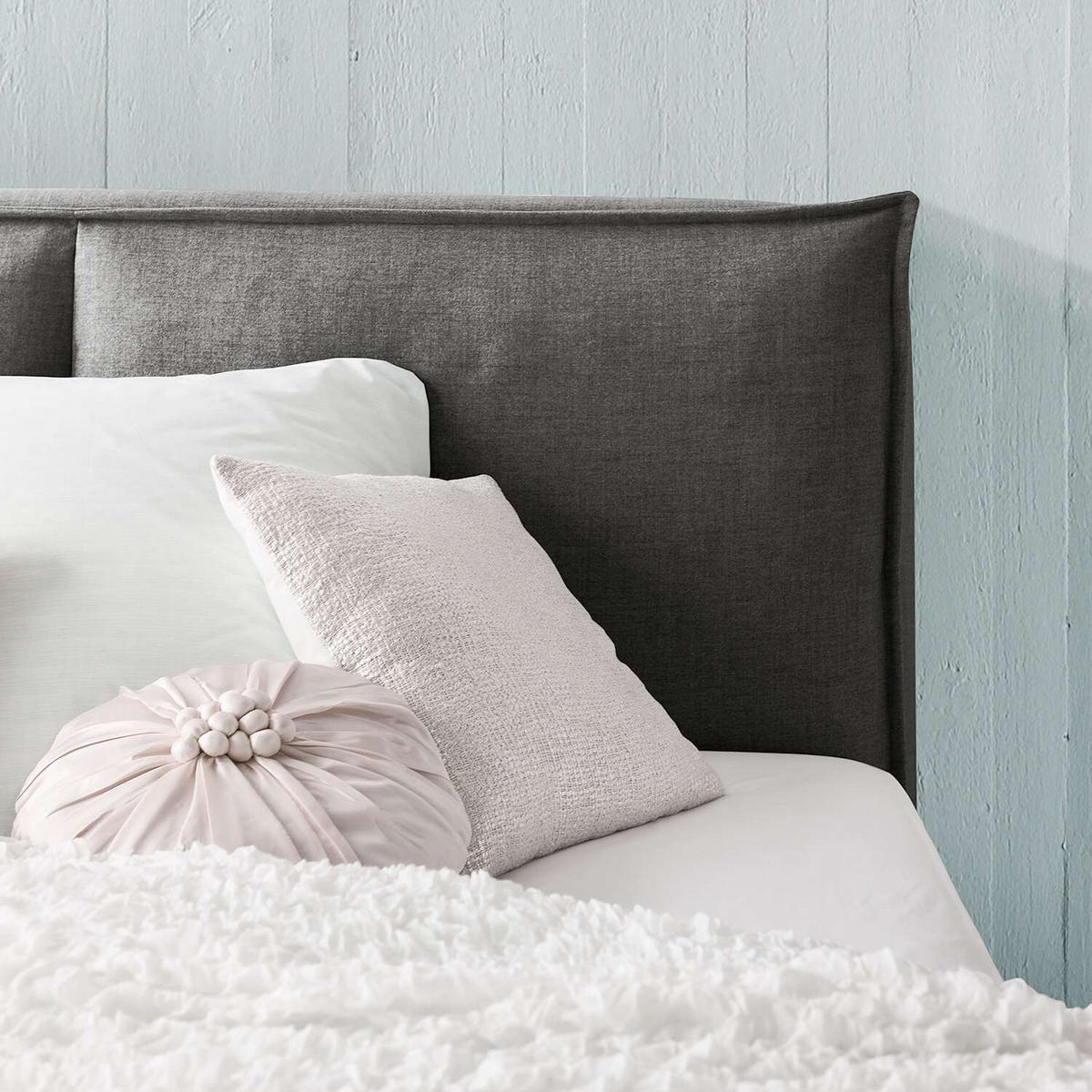 BOXSPRINGBETT 140/220 cm  in Anthrazit  - Anthrazit/Schwarz, Design, Kunststoff/Textil (140/220cm) - home24