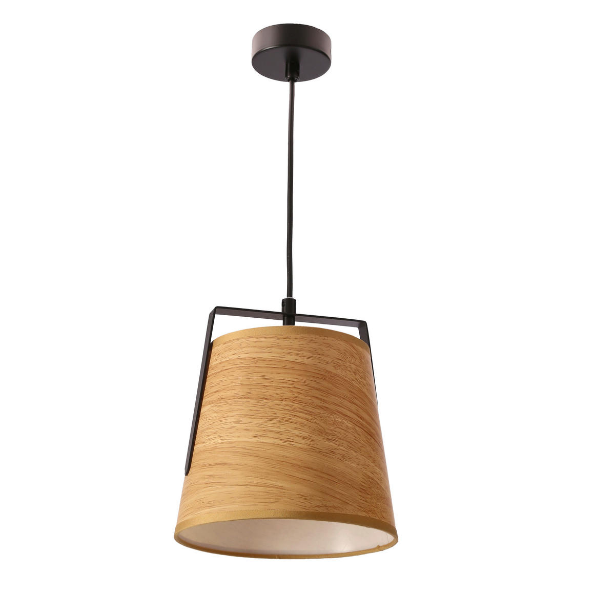 PENDELLEUCHTE 20/20/115 cm  - Eichefarben/Schwarz, Natur, Kunststoff/Metall (20/20/115cm)