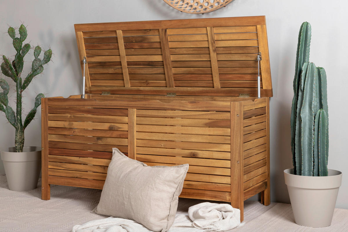 KISSENBOX 130/64.5/48 cm  - Akaziefarben, KONVENTIONELL, Holz (130/64.5/48cm) - Gardenson