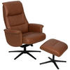 RELAXSESSELSET Lederlook Echtleder    - Schwarz/Kupferfarben, Design, Leder/Textil (76/107/79cm) - Livetastic