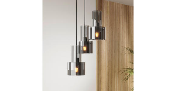 HÄNGELEUCHTE  33/150 cm    - Dunkelgrau, Design, Glas/Metall (33/150cm) - Dieter Knoll