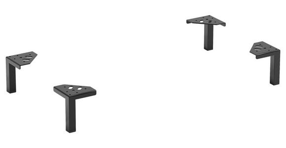 FUßSET Schwarz  - Schwarz, Design, Metall (10,5/13/10,5cm) - Xora