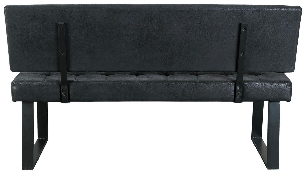 SITZBANK 140/85/56 cm Webstoff Schwarz  - Schwarz, MODERN, Textil/Metall (140/85/56cm) - MID.YOU
