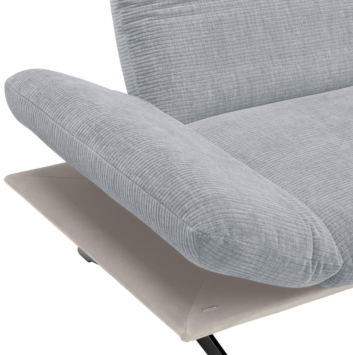 ECKSOFA in Flachgewebe Grau  209/277 cm  - Edelstahlfarben/Grau, Design, Textil/Metall (209/277cm) - Koinor
