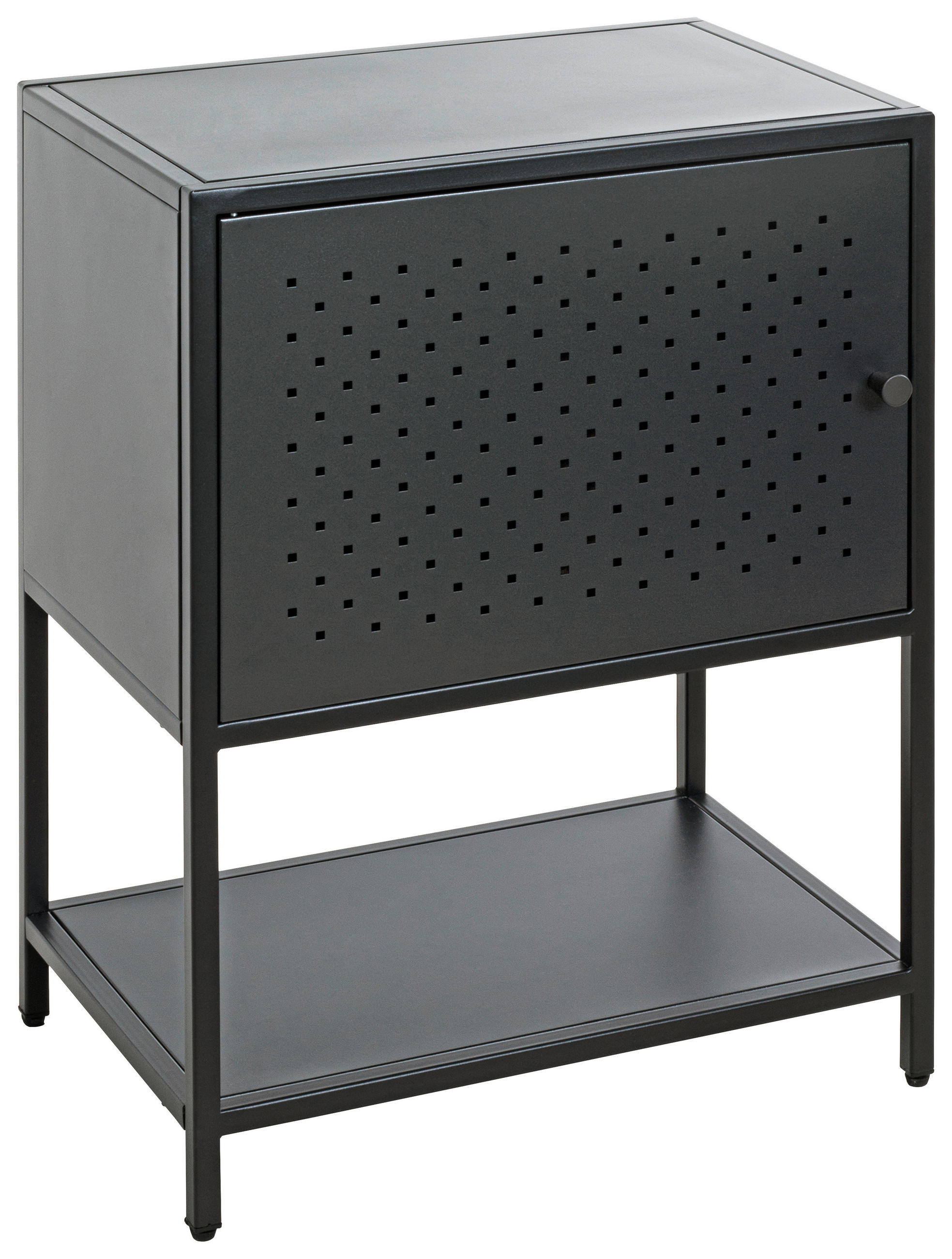 NACHTSCHRANK 45/60/30 cm  - Schwarz/Grau, Design, Metall (45/60/30cm)