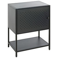 NACHTSCHRANK 45/60/30 cm  - Schwarz/Grau, Design, Metall (45/60/30cm)