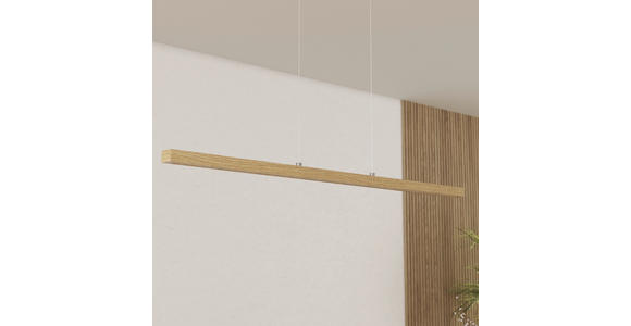 LED-HÄNGELEUCHTE 114 cm  - Eichefarben, LIFESTYLE, Holz/Kunststoff (114cm) - Novel
