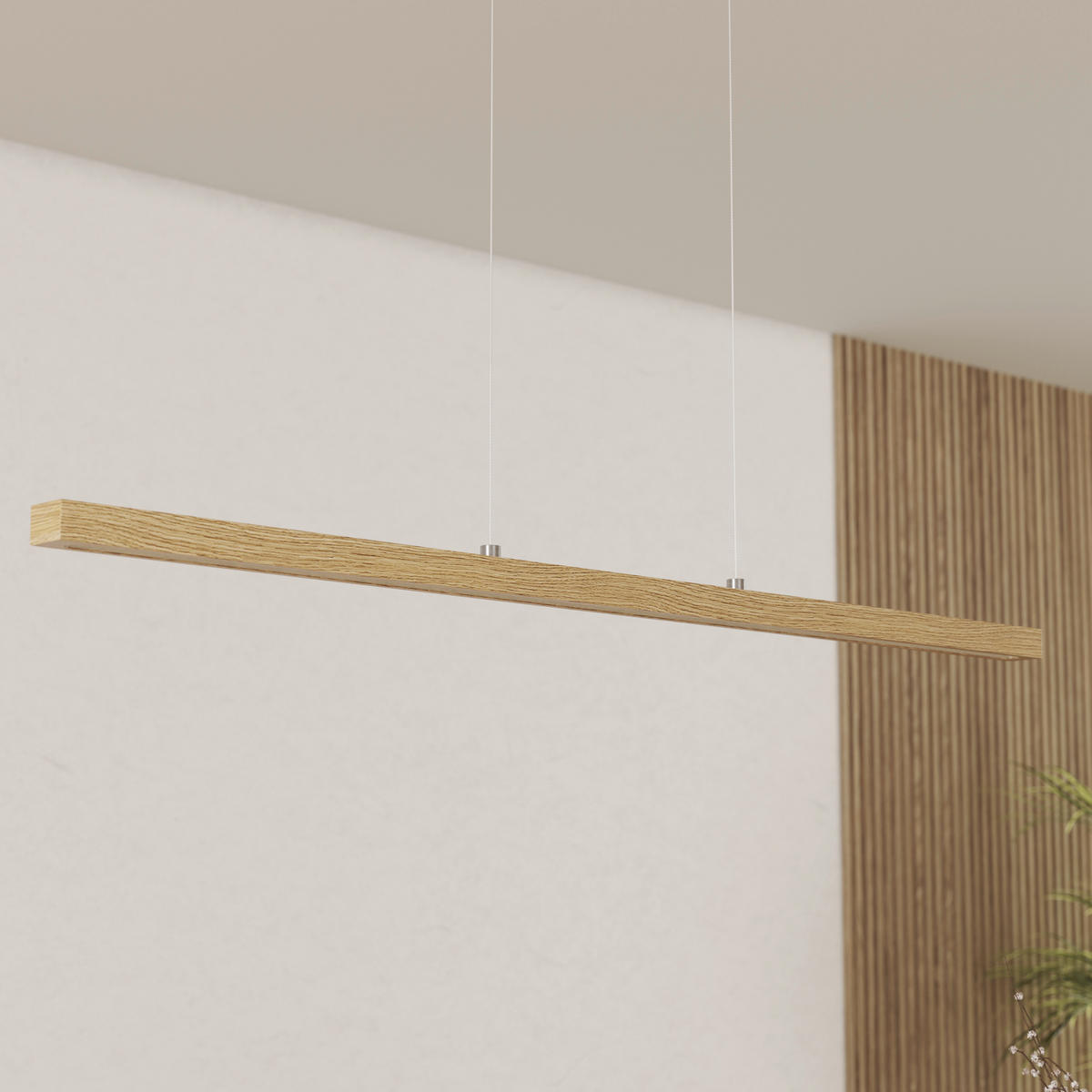 LED-HÄNGELEUCHTE 114 cm  - Eichefarben, LIFESTYLE, Holz/Kunststoff (114cm) - Novel