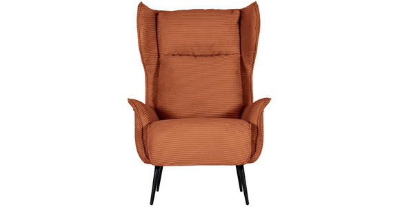 OHRENSESSEL Cord Terracotta  - Terracotta/Schwarz, Design, Textil/Metall (83/106/89cm) - Landscape