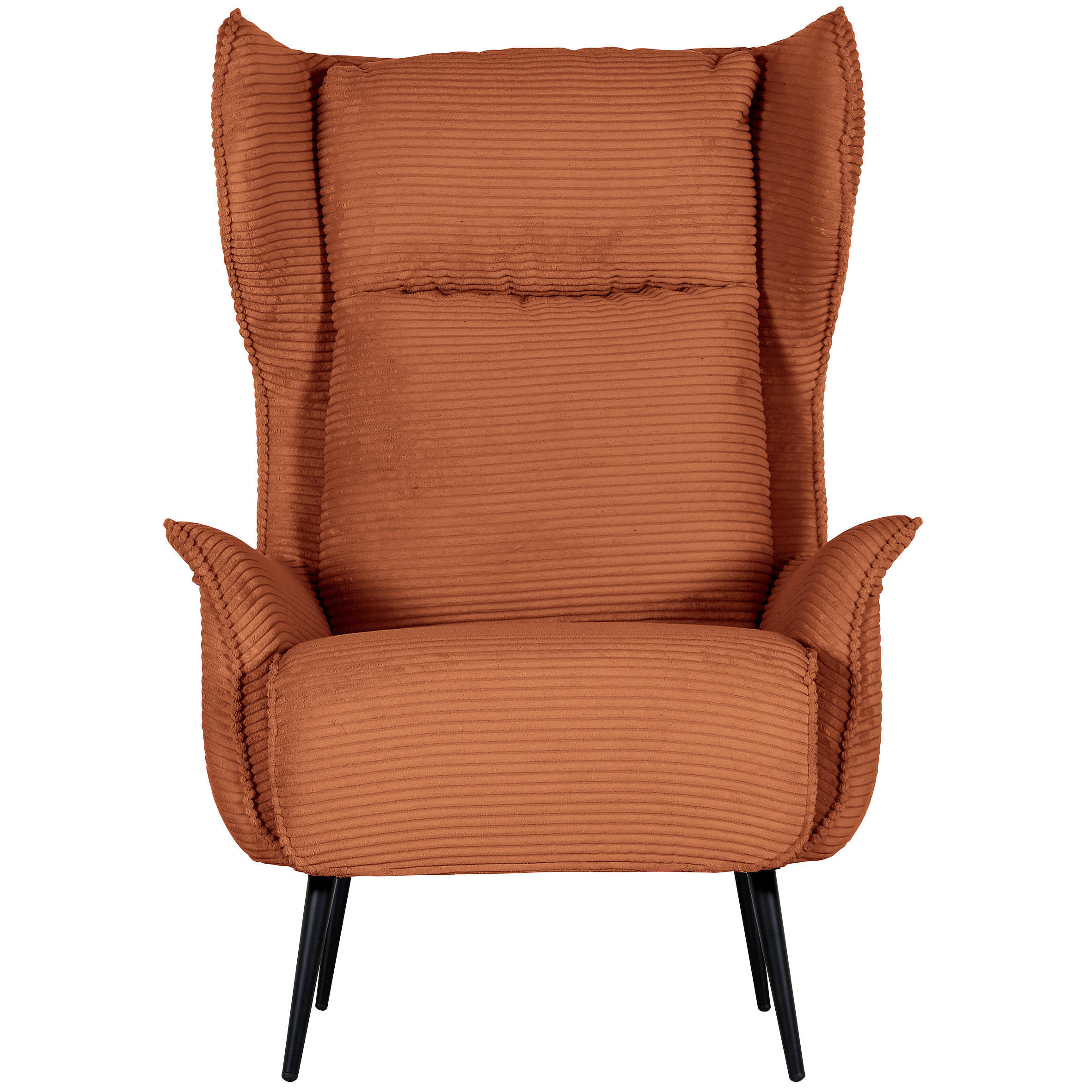 OHRENSESSEL Cord Terracotta  - Terracotta/Schwarz, Design, Textil/Metall (83/106/89cm) - Landscape