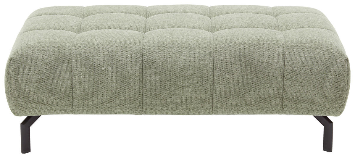 ECKSOFA in Webstoff Grün  - Schwarz/Grün, Design, Textil/Metall (329/190cm) - Beldomo Style