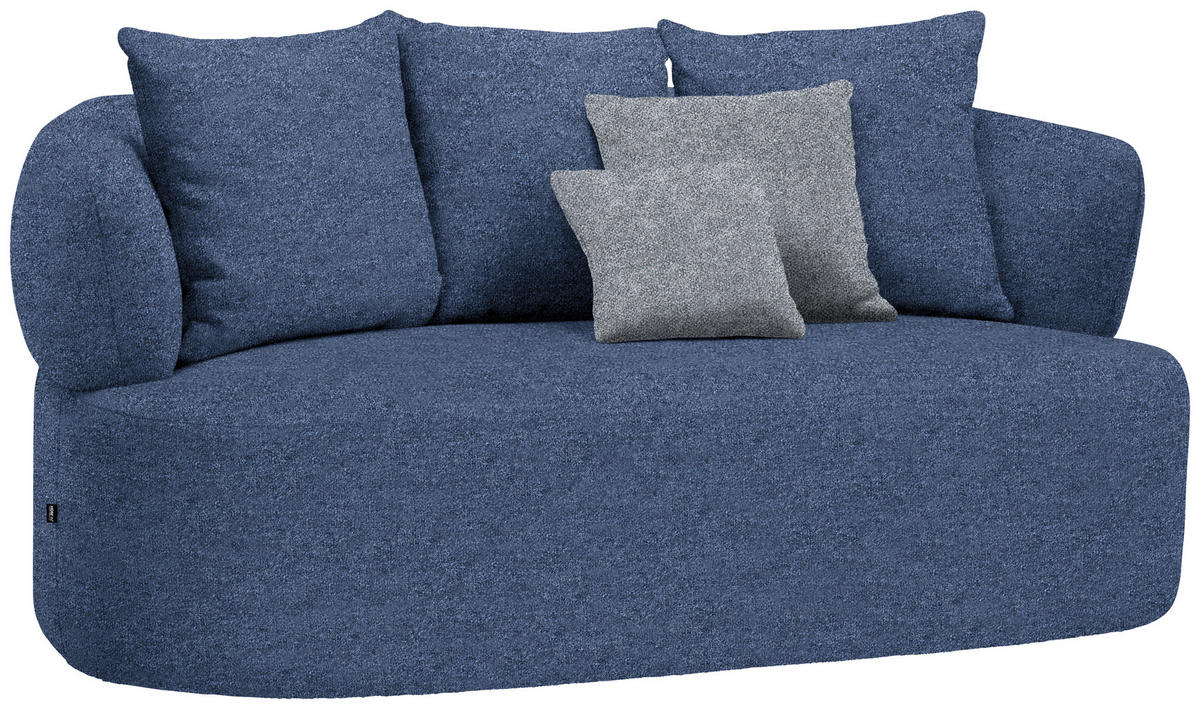 2-SITZER-SOFA in Flachgewebe Dunkelblau  - Dunkelgrau/Schwarz, MODERN, Kunststoff/Textil (177/86/105cm) - Hom`in