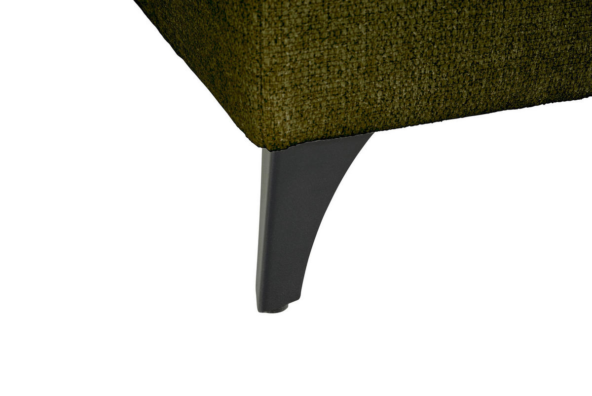 WOHNLANDSCHAFT Grün Chenille  - Schwarz/Grün, KONVENTIONELL, Textil/Metall (160/340/188cm) - Xora
