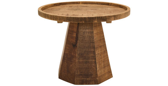 BEISTELLTISCH 60/60/50 cm Mangoholz massiv Naturfarben rund - Naturfarben, Design, Holz (60/60/50cm) - Carryhome