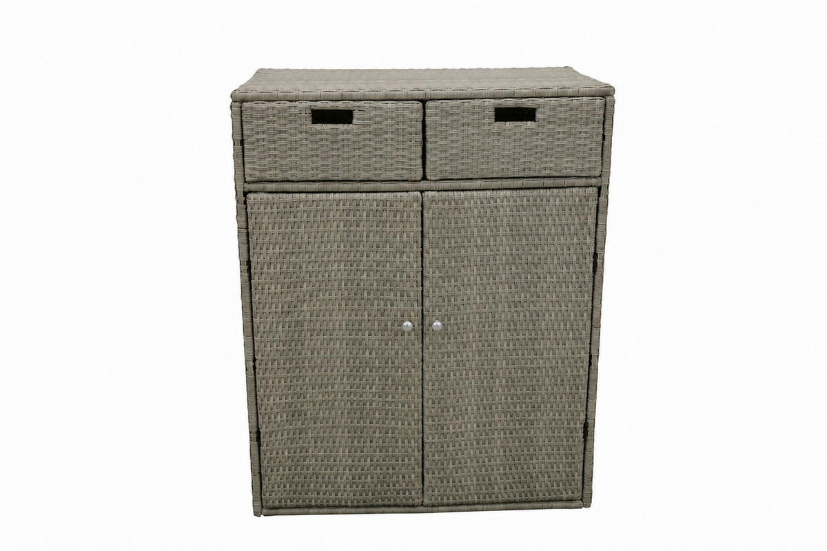 GARTENKOMMODE 90/113/55 cm  - Silberfarben/Braun, MODERN, Kunststoff/Metall (90/113/55cm) - Ambia Garden