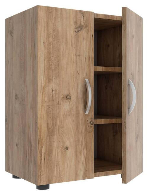 SCHUHSCHRANK Honigeiche  - Honigeiche/Alufarben, MODERN, Holzwerkstoff/Kunststoff (49/74/30cm) - MID.YOU