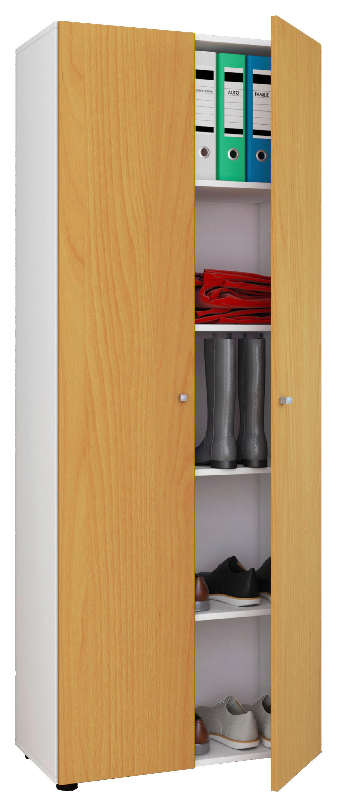 MULTISKÅP 70/178/39 cm 2-dörrar - vit/bokfärgad, Design, trämaterial/plast (70/178/39cm) - MID.YOU