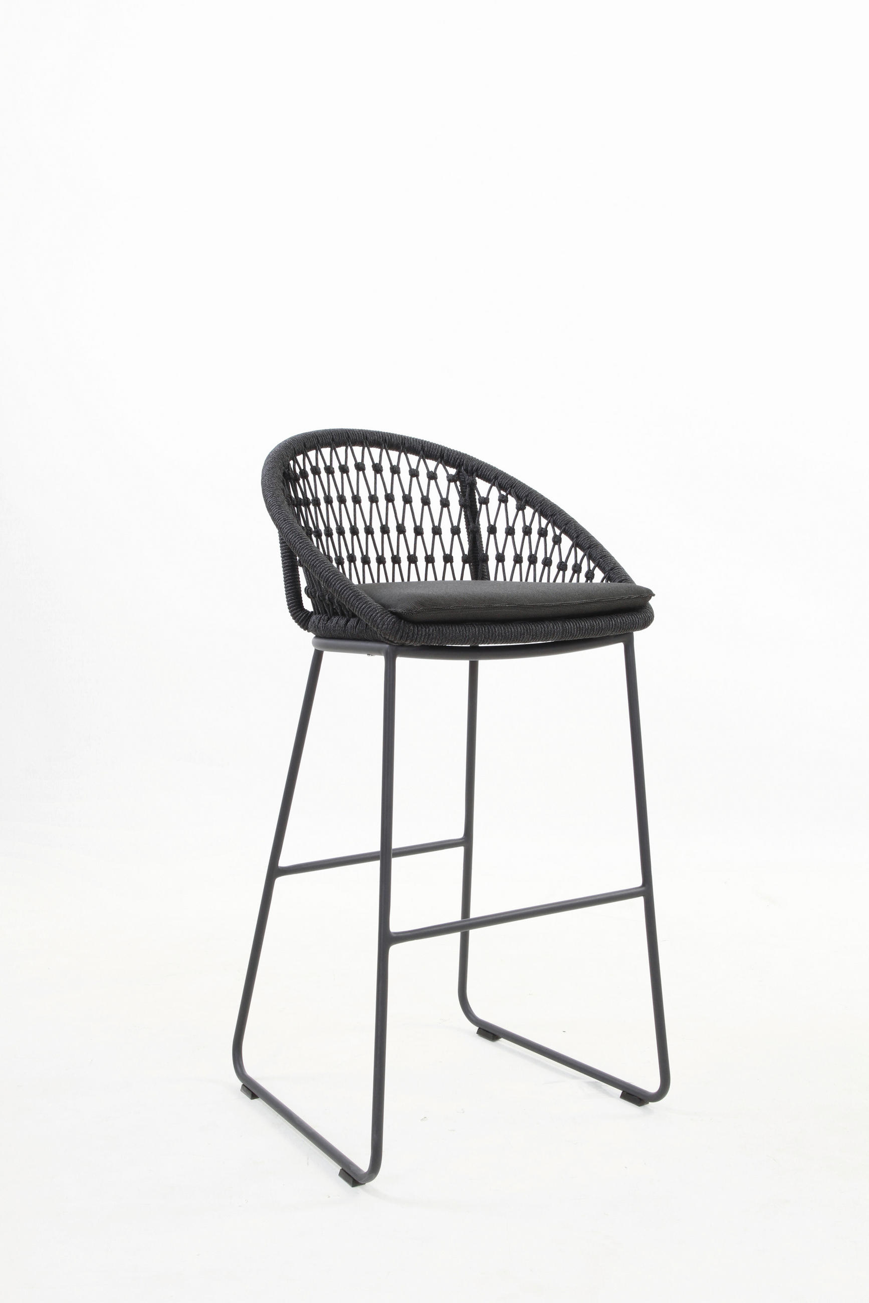 GARTEN-BARHOCKER in Anthrazit, Grau  - Anthrazit/Grau, Design, Textil/Metall (54,5/103/51,5cm)