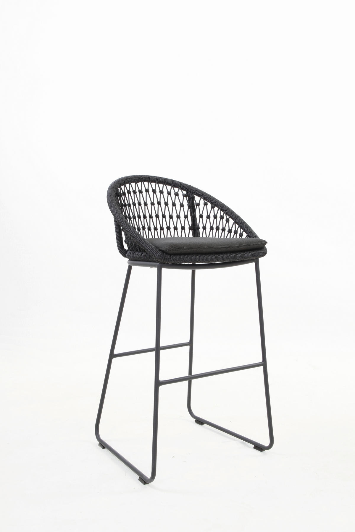 GARTEN-BARHOCKER in Anthrazit, Grau  - Anthrazit/Grau, Design, Textil/Metall (54,5/103/51,5cm)