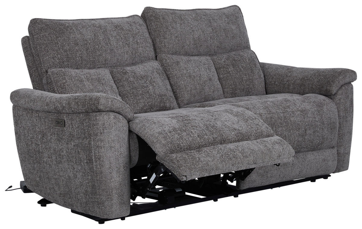 3-SITS SOFFA i vävt tyg grå  - grå, Modern, metall/trä (200/96,5/102cm)