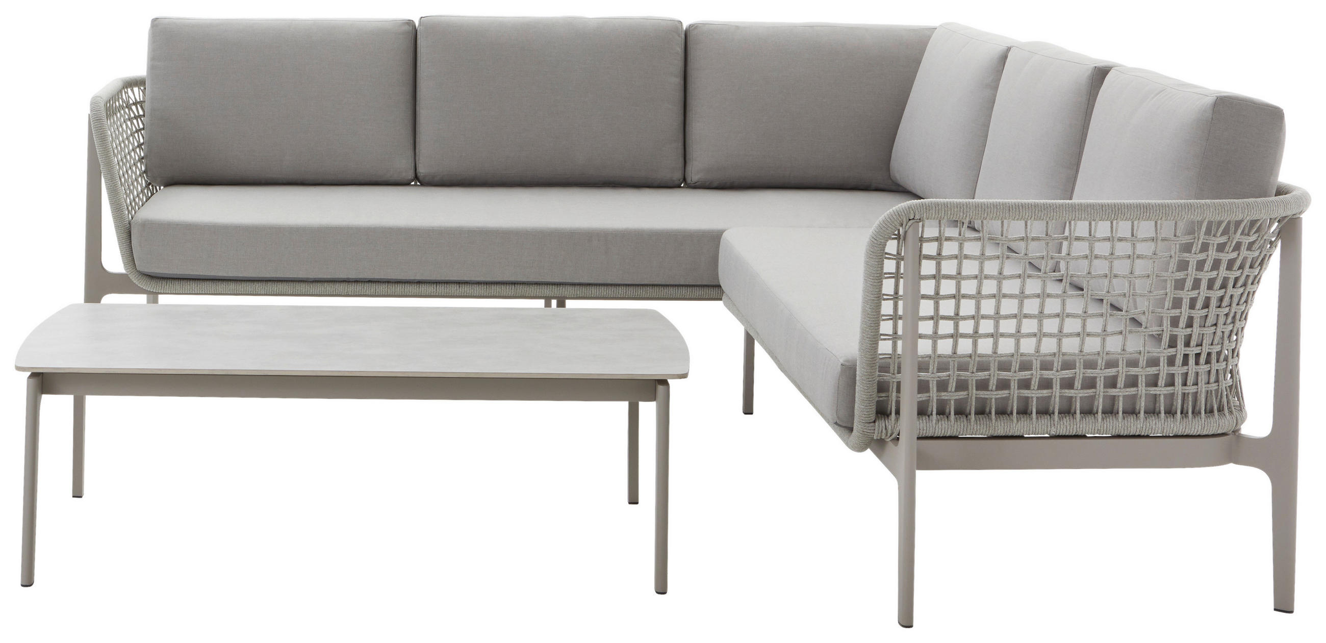 LOUNGE GARNITÚRA  239/229 cm   - Pezsgő/szürke, Design, textil/fém (239/229cm) - Amatio