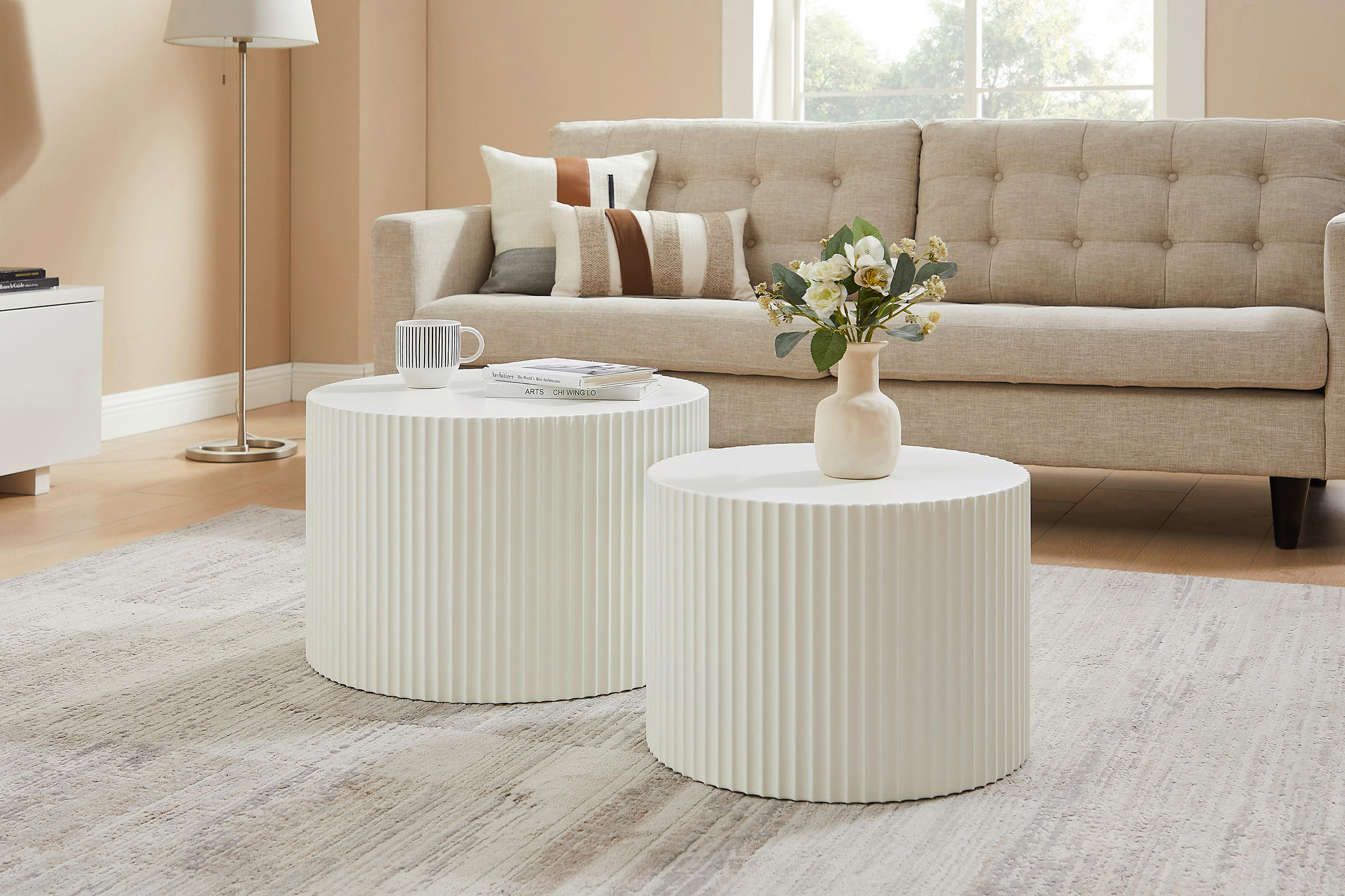 COUCHTISCHSET in Holzwerkstoff 60-48/60-48/40-35 cm  - Weiß, Design, Holzwerkstoff (60-48/60-48/40-35cm) - Livetastic