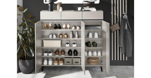 SCHUHSCHRANK  in 135/121/40 cm  - Kaschmir/Schwarz, Design, Holzwerkstoff/Kunststoff (135/121/40cm) - Voleo