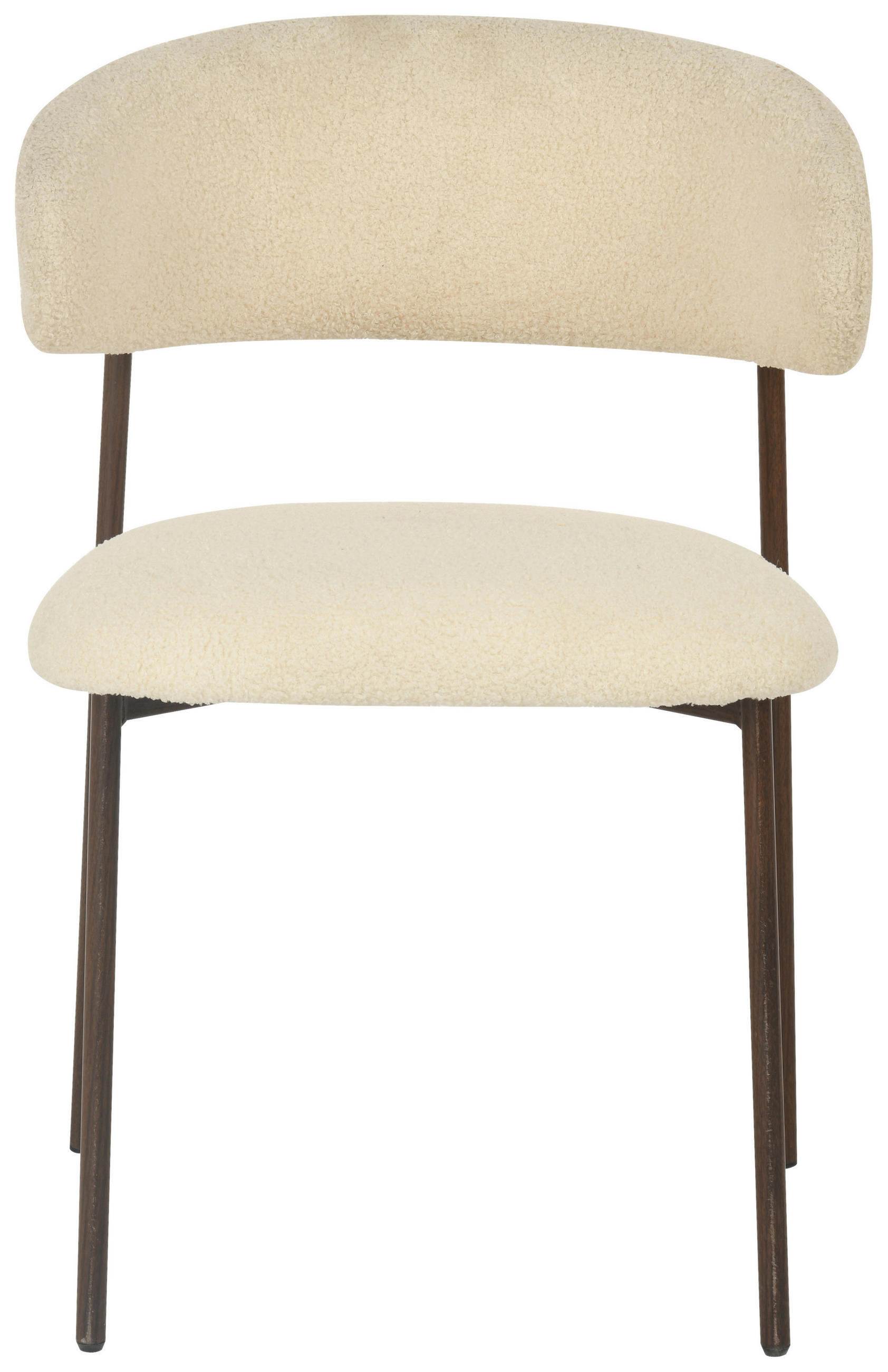 STUHL  in Eisen Teddystoff Holz, Metall, Textil  - Walnussfarben/Weiß, MODERN, Holz/Textil (55/78/58cm) - MID.YOU