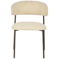 SCAUN in lemn, metal, textil alb  - nucă/alb, Modern, lemn/metal (55/78/58cm) - MID.YOU