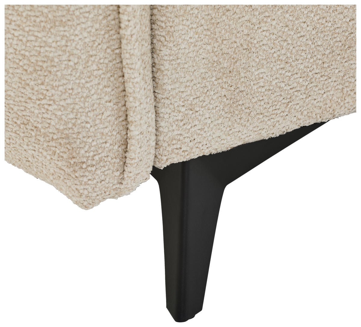 BIGSOFA Webstoff Naturfarben  - Schwarz/Naturfarben, KONVENTIONELL, Textil/Metall (282/94/127cm) - Ambia Home