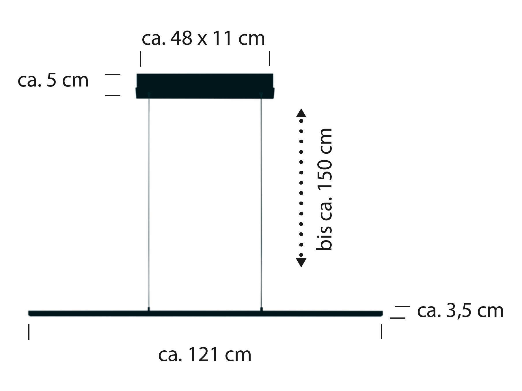 LED-HÄNGELEUCHTE    - Taupe, Basics, Metall (121cm)
