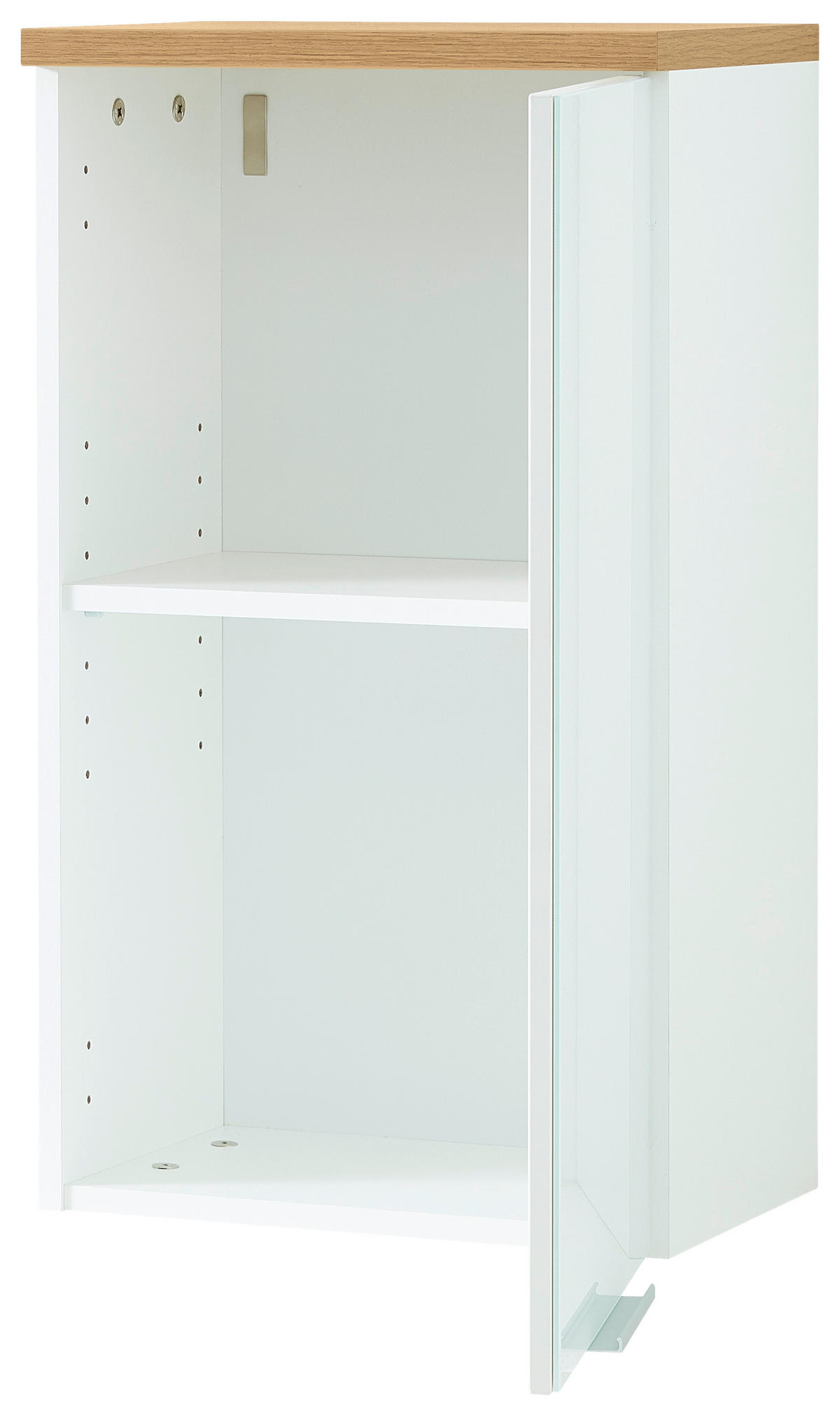 HÄNGESCHRANK 39/66/27 cm  - Edelstahlfarben/Eichefarben, Design, Glas/Holzwerkstoff (39/66/27cm) - Germania