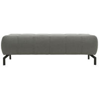 HOCKER Webstoff Grau  - Schwarz/Grau, Design, Textil/Metall (153/45/62cm) - MID.YOU