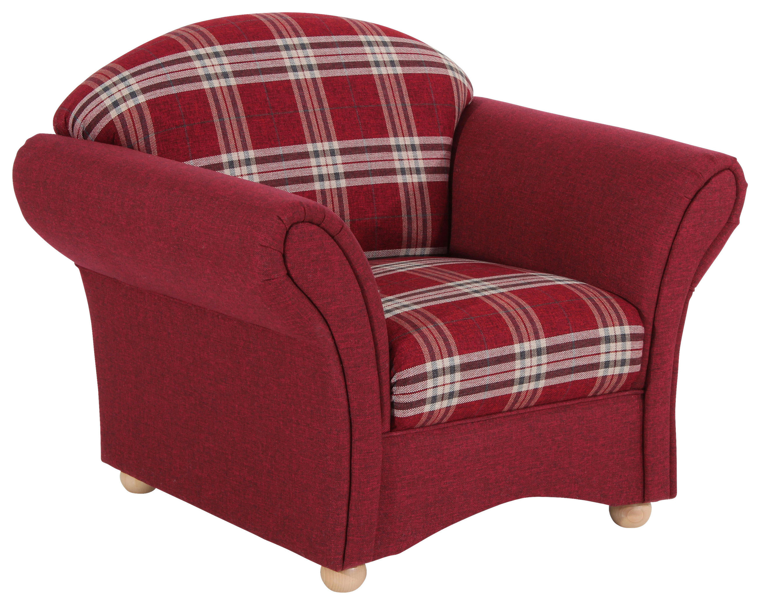 SESSEL in Flachgewebe Rot  - Buchefarben/Rot, Design, Holz/Textil (96/85/81cm) - Max Winzer