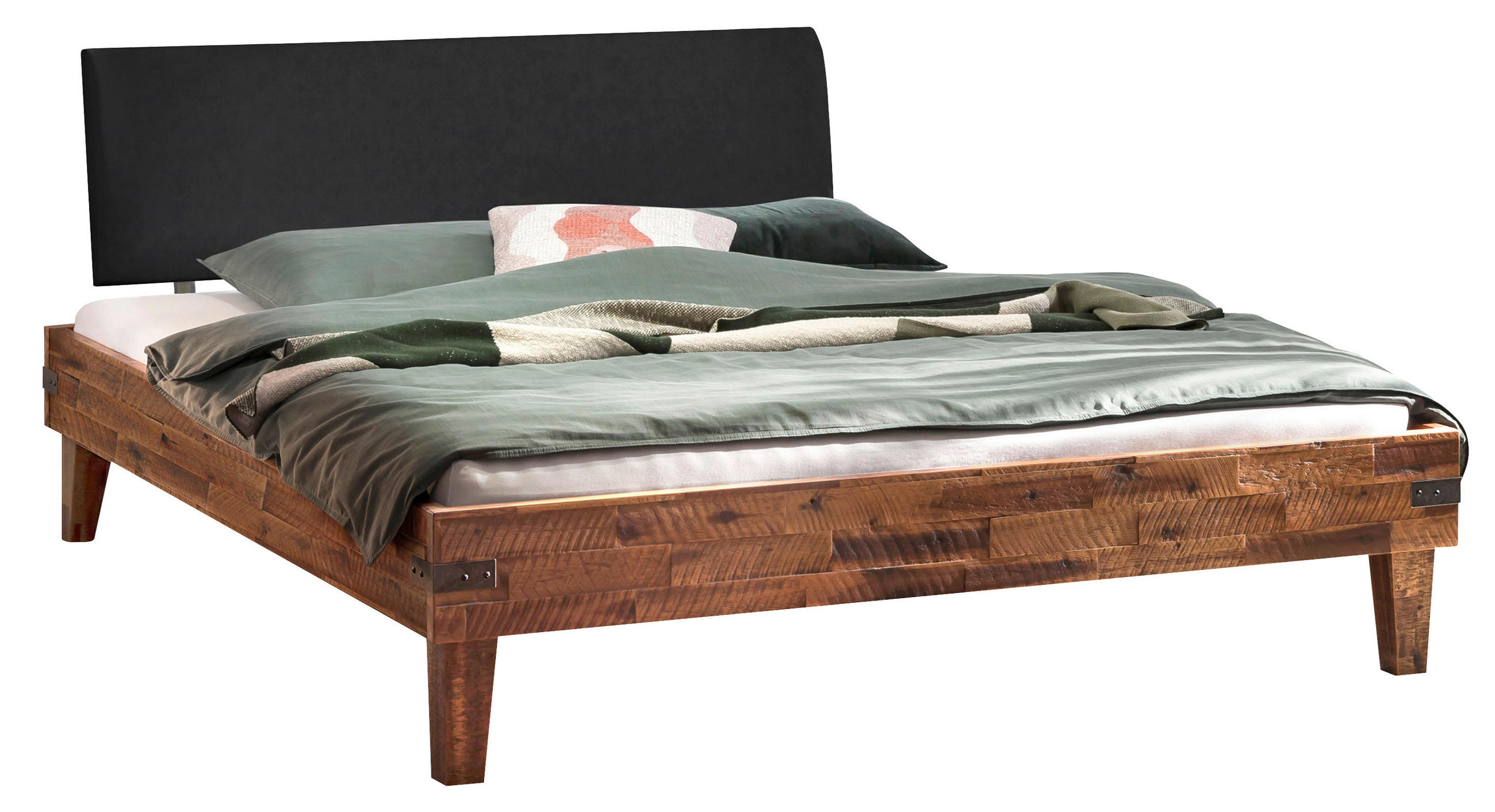 BETT 200/200 cm  in Anthrazit, Braun, Akaziefarben  - Anthrazit/Schwarz, Design, Holz (200/200cm) - Hasena