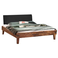 BETT 200/200 cm  in Anthrazit, Braun, Akaziefarben  - Anthrazit/Schwarz, Design, Holz (200/200cm) - Hasena