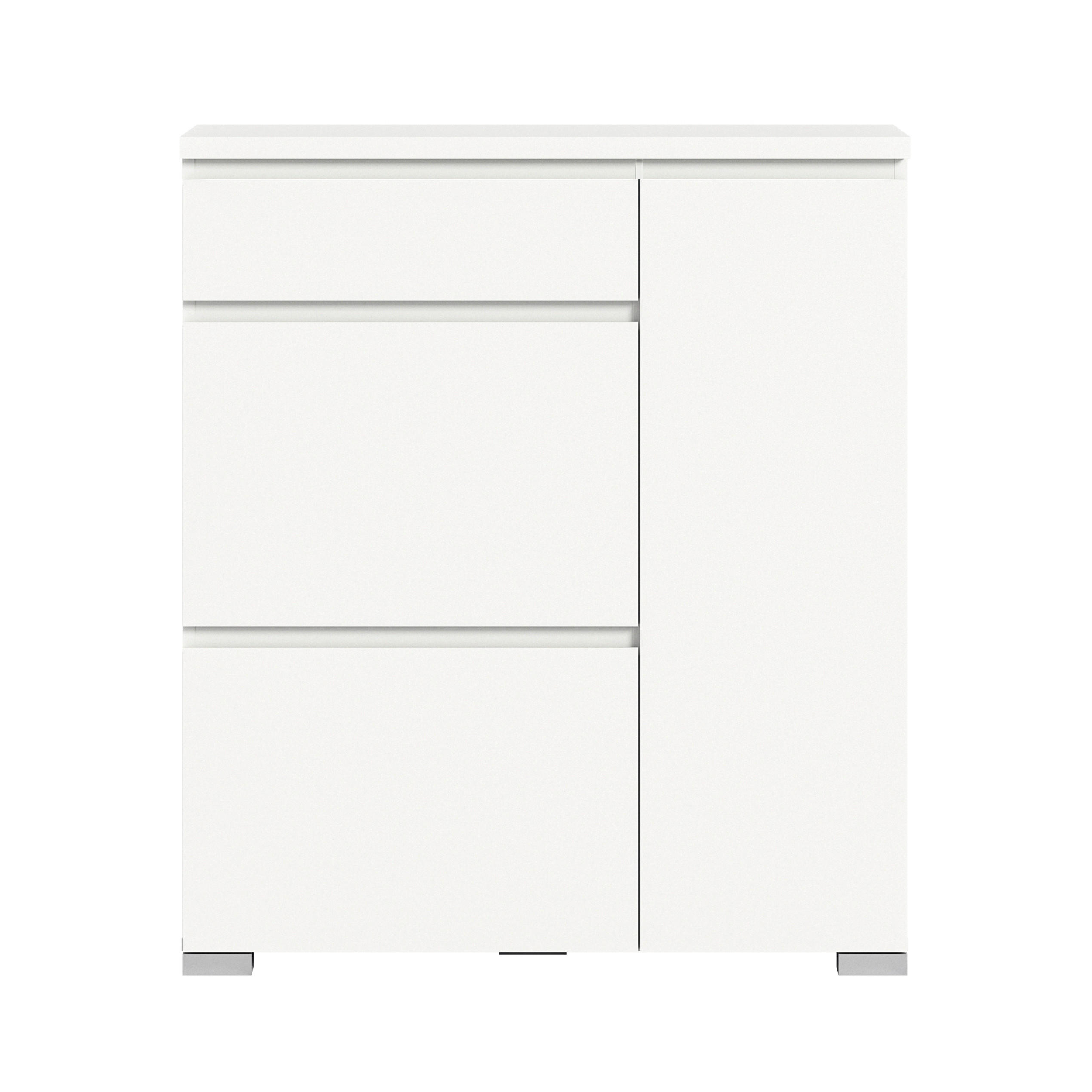 OMARA ZA ČEVLJE bela - srebrne barve/bela, Moderno, leseni material (95/109/27cm)