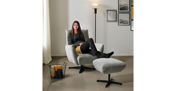 SESSEL in Chenille Grau  - Schwarz/Grau, Design, Textil/Metall (60/94/86cm) - Dieter Knoll