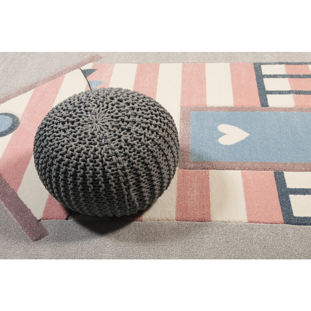 Thumbnail - Sigikid Kinderteppich Sea Castle, Rosa, Hellgrau, Textil, Strand, rechteckig, 160x225 cm, Textiles Vertrauen - Oeko-Tex®...