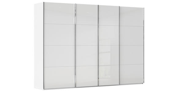 SCHWEBETÜRENSCHRANK 271/223/68 cm 4-türig Weiß - Chromfarben/Weiß, Design, Glas/Holzwerkstoff (271/223/68cm) - Novel