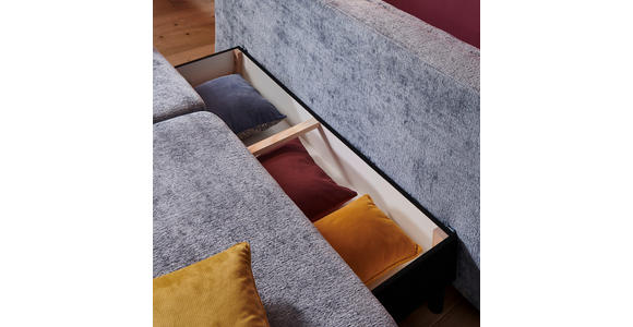 BOXSPRINGSOFA mit Stoffauswahl Webstoff Blau - Blau/Schwarz, Design, Textil/Metall (202/93/100cm) - Novel